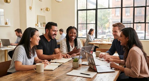 Emprendedores colaborando en CASA